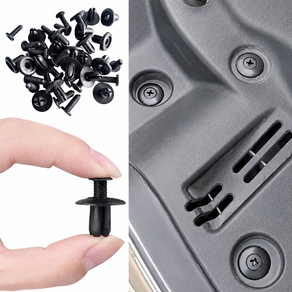 Clip-Befestiger, Druckknopf-Befestiger, Nylon-Halterung, Nietbefestigung für Autotür, Kotflügel, Stoßstange, passend für VW, Toyota, Honda, Ford, Nissan – Detail 6