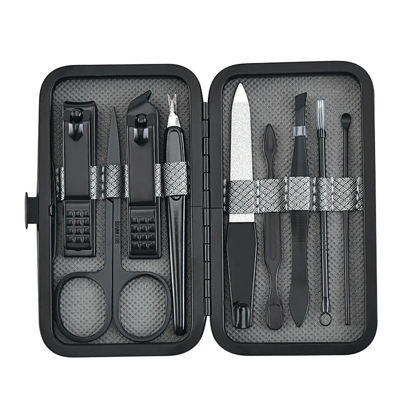 9 teile/satz Nagel Knipser Maniküre Pediküre Set Tragbare Reise Edelstahl Nagel Cutter Tool Kit Fingernagel Anzug