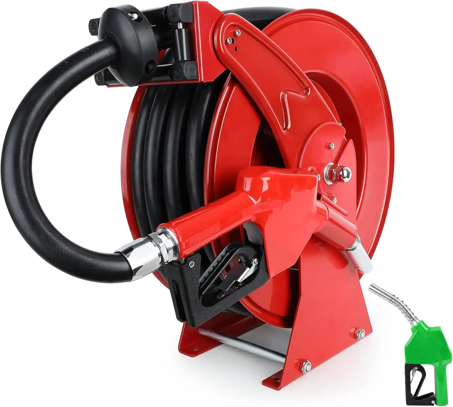 Fuel Hose Reel With Fueling Nozzle, 3/4