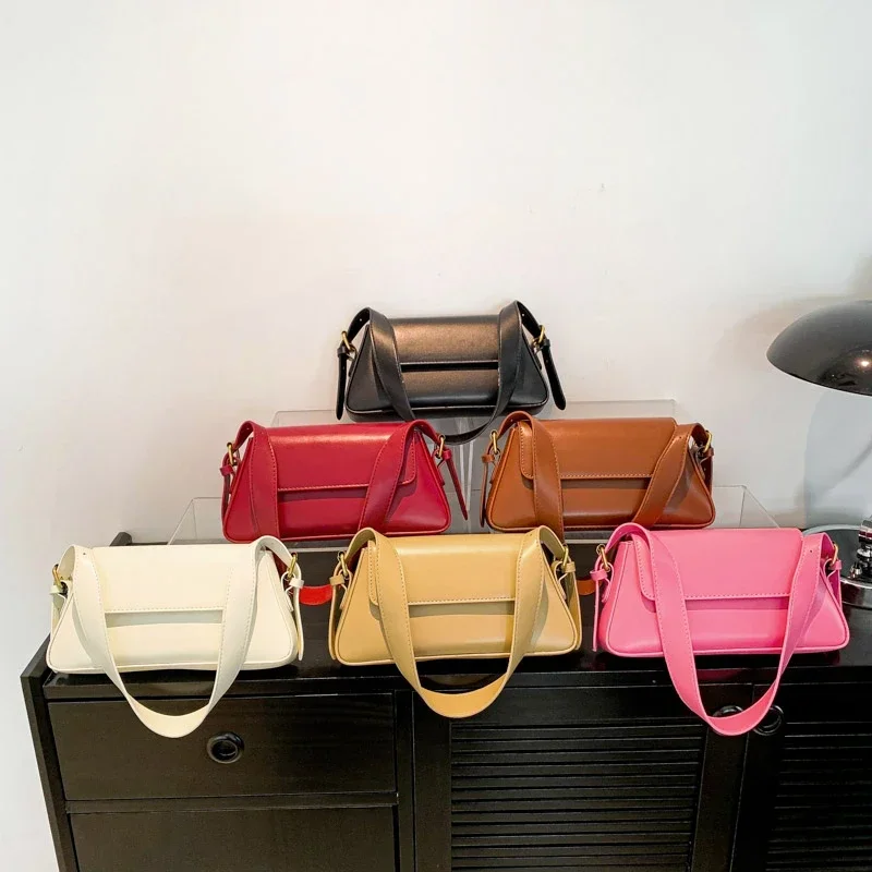 Pu Bags Solid Package Cover Type Ladies Bags on Sale 2024 High Quality Versatile Exquisite Commuting Shoulder Bags