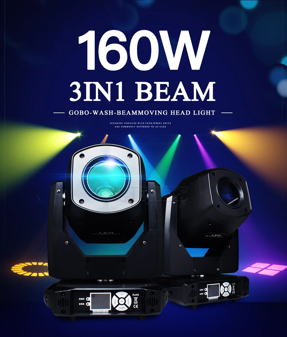 160W LED Moving Head Strahl Spot Wash 3in1 BSW Bühnenbeleuchtung Effekt Professionelle Für DJ Disco Hochzeit Party Konzert DMX512 – Detail 1