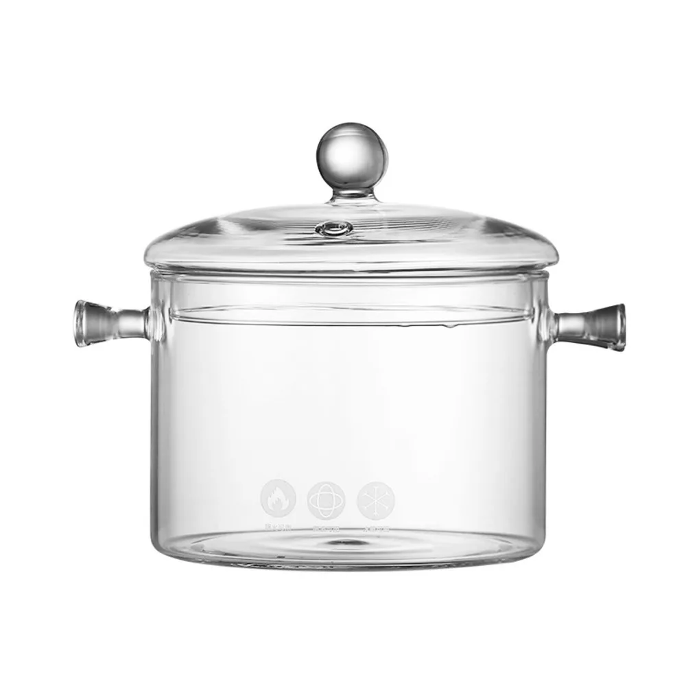 Glass Saucepan Stove Pot Transparent Borosilicate Glass Cooking Pot Stockpot Heat Resistant Boil Water Noodles Bowl Soup Cooker