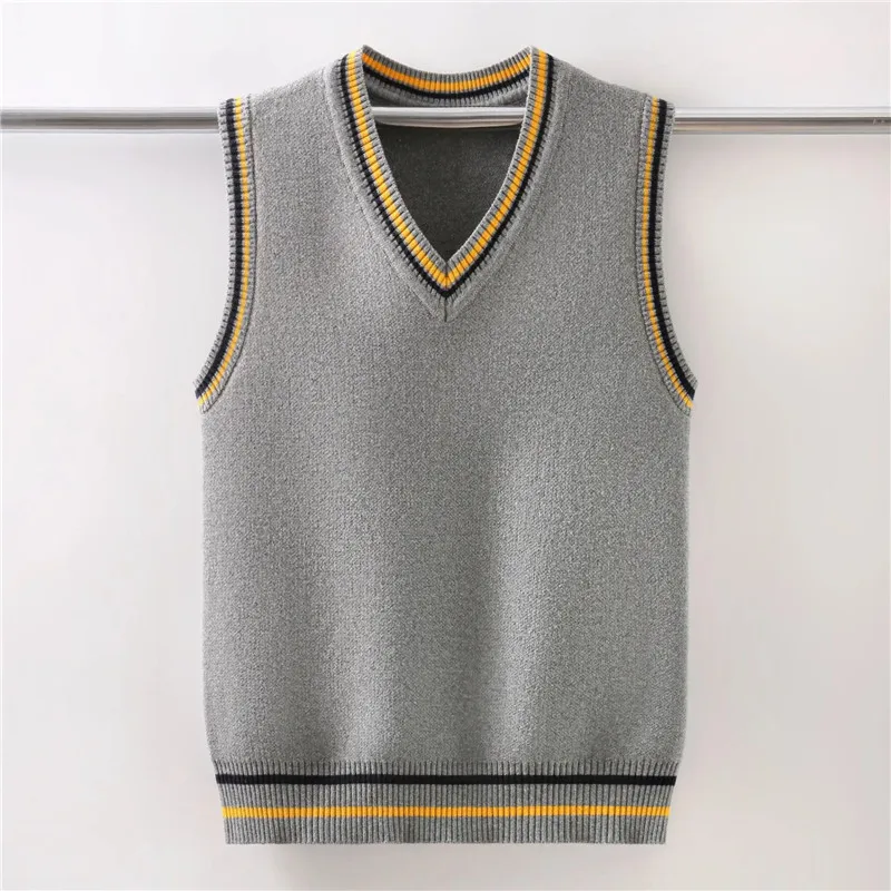 Children\'s Winter Vest For Boys England Style School Uniform Kids Knitted Pullovers Teenager Girls Knitted Warm Waistcoat