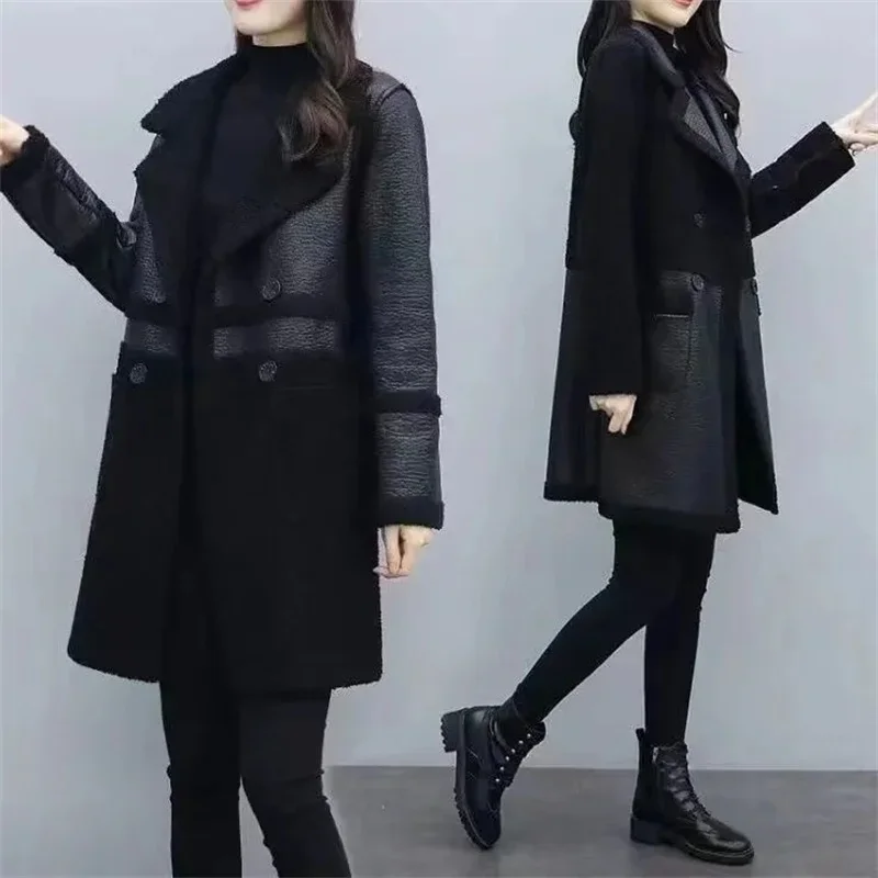 2024 inverno nuove donne gilet di pelliccia sorella grassa sciolto abbigliamento femminile Vintage velluto cappotto spesso caldo gilet di media lunghezza Wommen B320