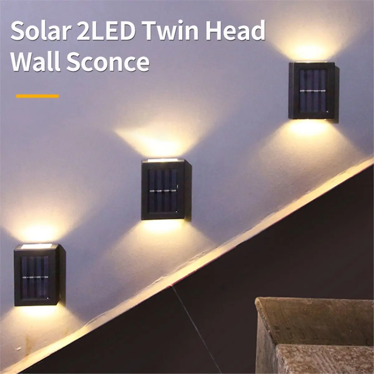 AA19 Solar Up and Down Spot Lights Outdoor Street Wall Light Lamp Solar Powered Sunlight Waterproof Solar Lamp Garden Decor