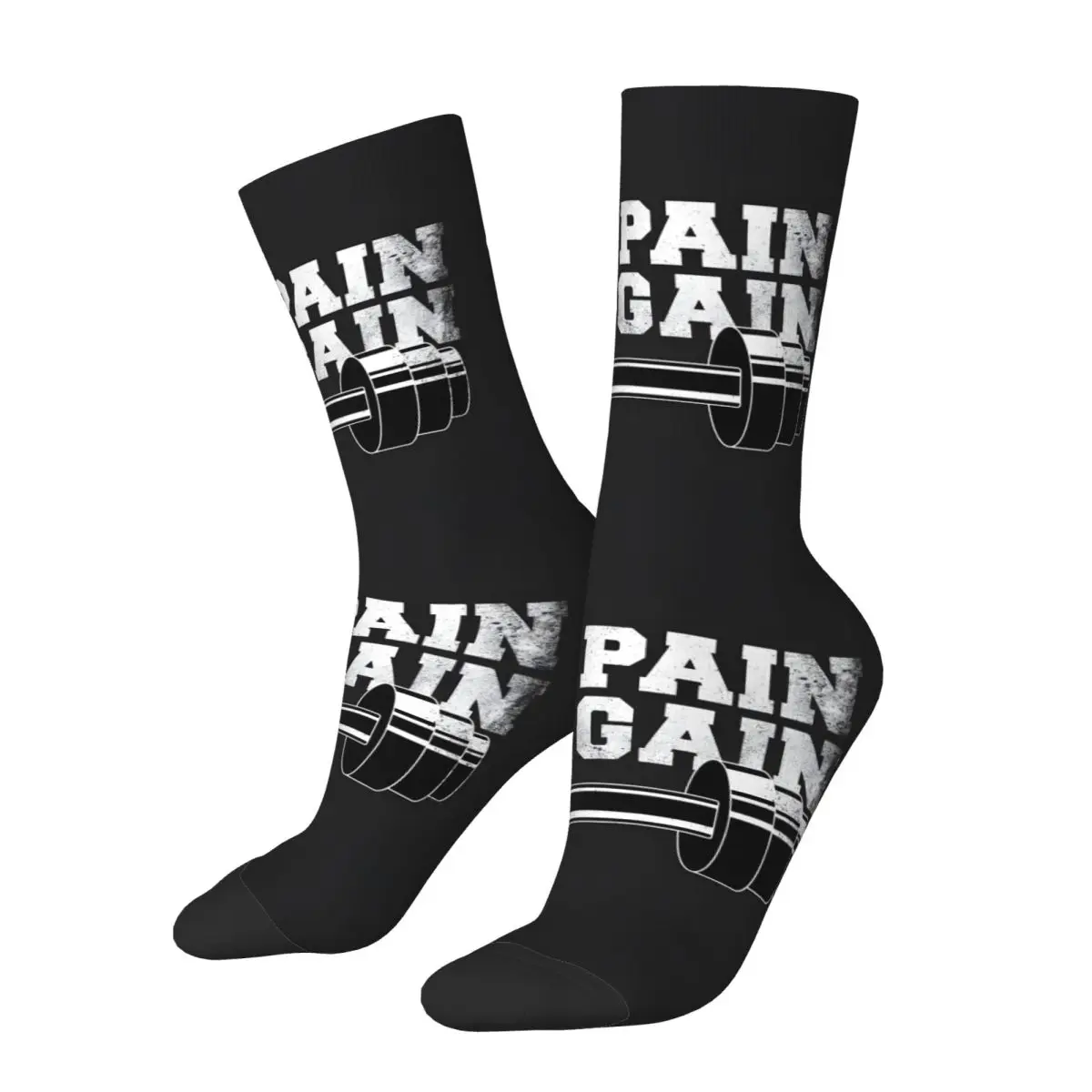 No Pain No Gain Socks Hiking 3D Print Boy Mid-calf Sock