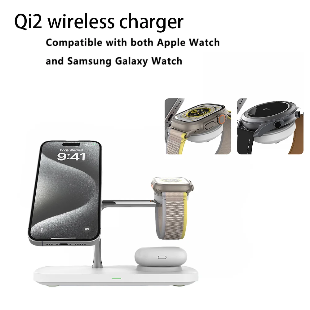 3 in 1 draadloze opladerstandaard voor iPhone 12/13/14/15/16/17 snellaadstation voor Apple Watch 10 9 8 7 6 5 4 Airpods 2 3 Pro