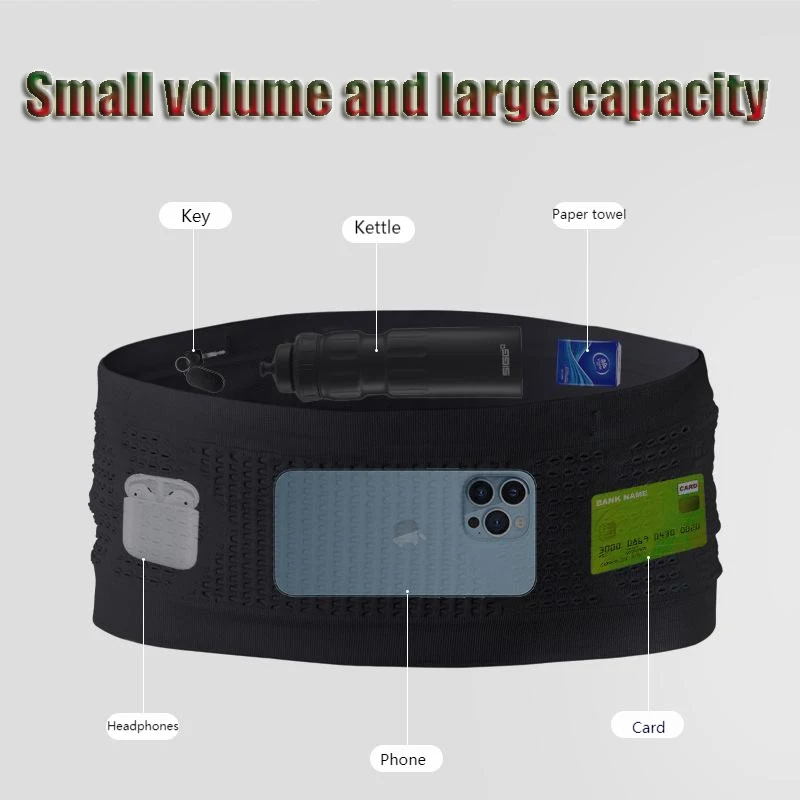 QUESHARK Running Mobile Phone Fanny Pack Multifunctional High Elastic Close-fitting Invisible Outdoor Sports Kettle Waist Bag