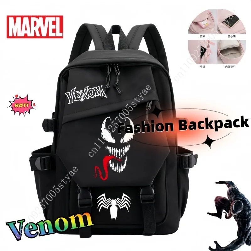 Marvel Venom Backpack Anime Cartoon Personality Fashion Simple Large Capacity Backpack Birthday Gift Men Women travel backpack