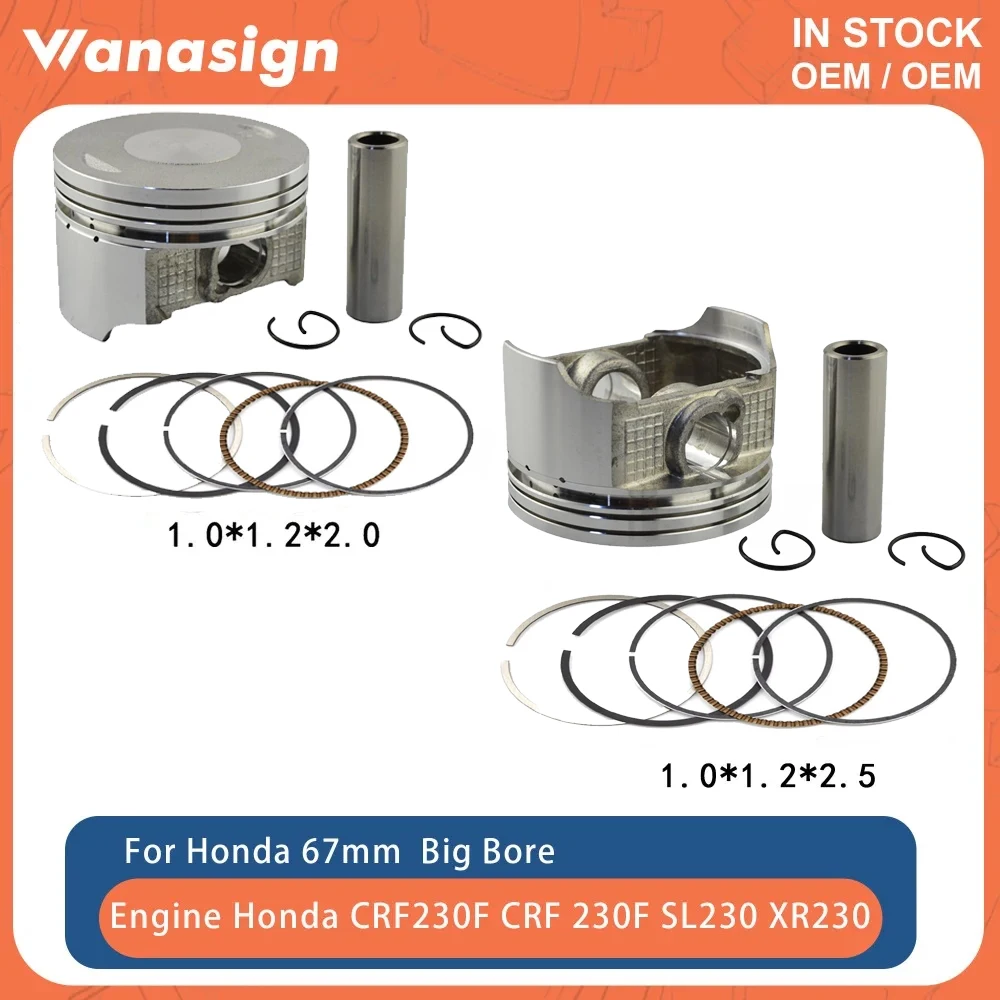 67mm Big Bore Motorcycle Accesories Engine ATV Part 235cc Piston Set Fit For Honda CRF230F CRF 230F SL XR 230 SL230 XR230 07-15