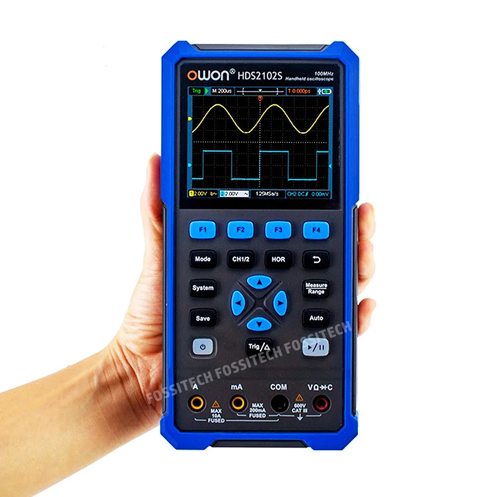 Wowon HDS2102S HDS2102 3-in-1 محمول الذبذبات MHz عرض النطاق الترددي 2-ch العد المتعدد OSC + DMM + مولد الموجة