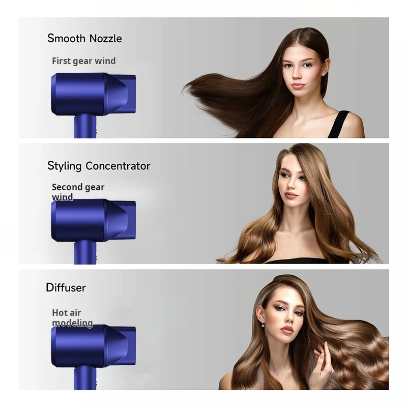 High-speed hair dryer leafless household negative ion hair care hairdresser dedicated high-power hot and cold hair dryer