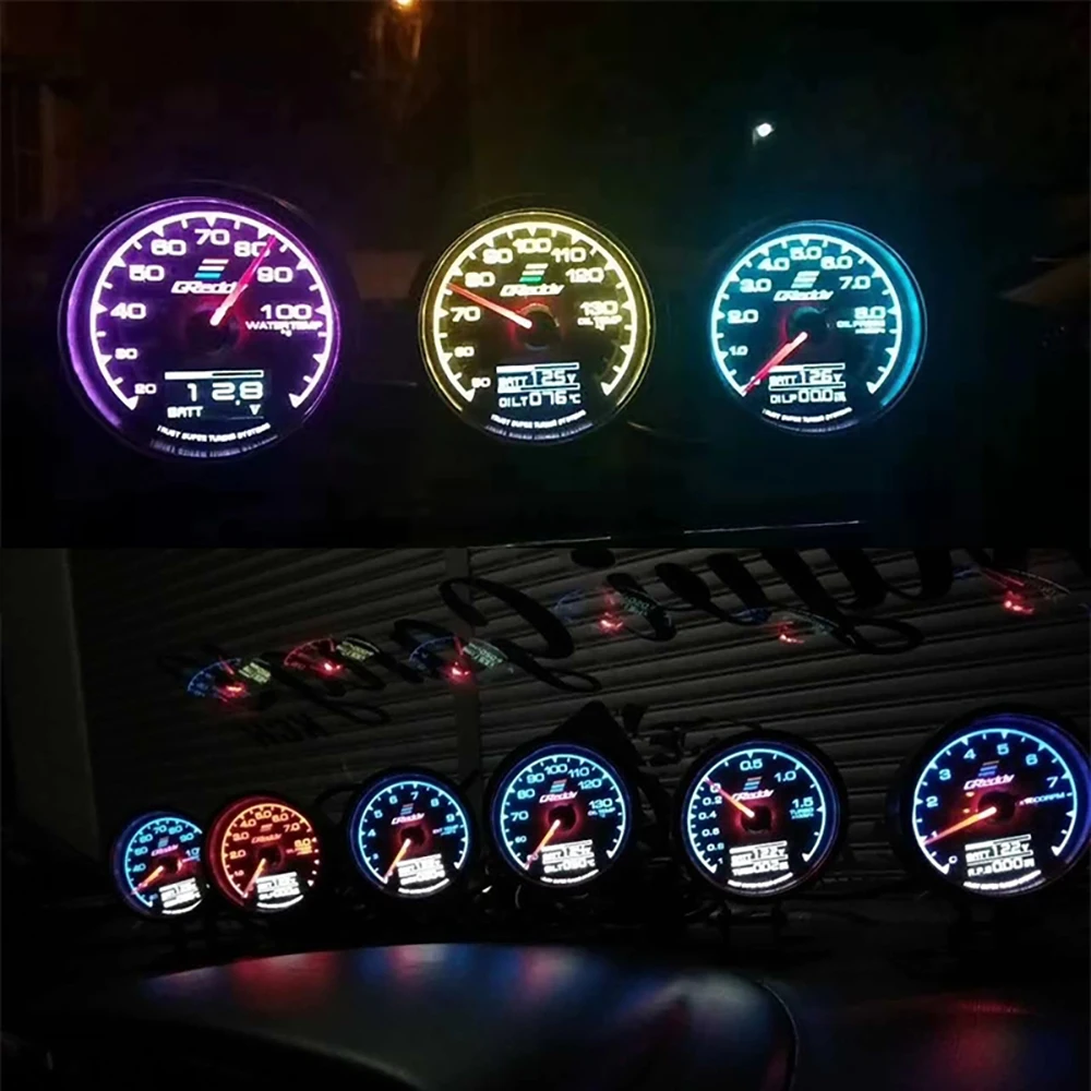 62MM GReddi Messgerät 7-Farben-LED Digitalanzeige Boost Turbo Volt Display Wasser- & Öltemperatur Kraftstoffdruck Drehzahl Vakuum AFR Anzeige – Detail 2