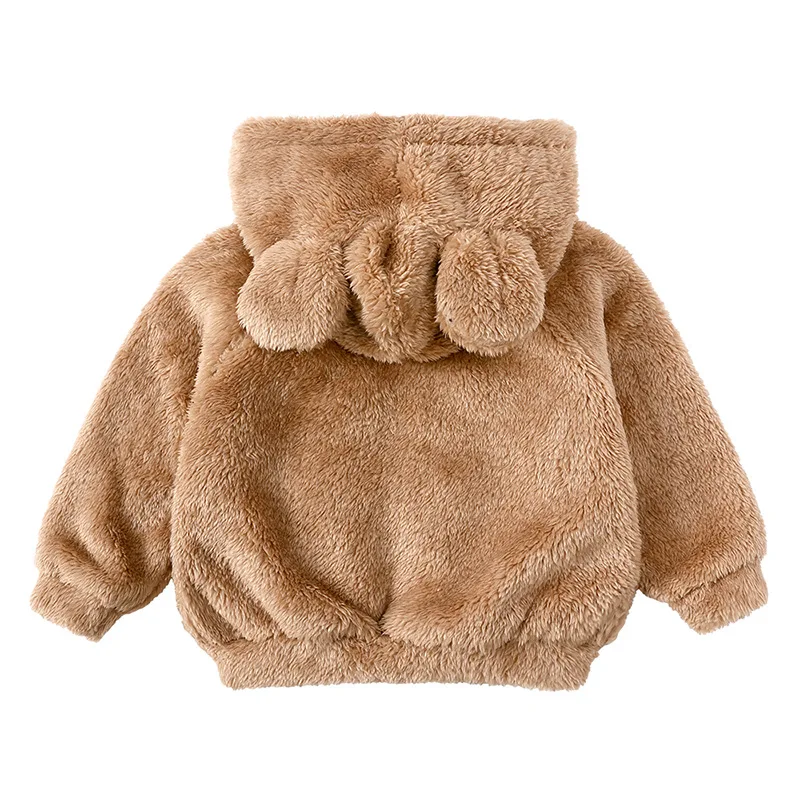 Fall Winter Baby Hoodies Warm Fleece Kids Sweatshirt for Boys Girls Coats Bear Ears Hooded Children Jackets Baby Sweater