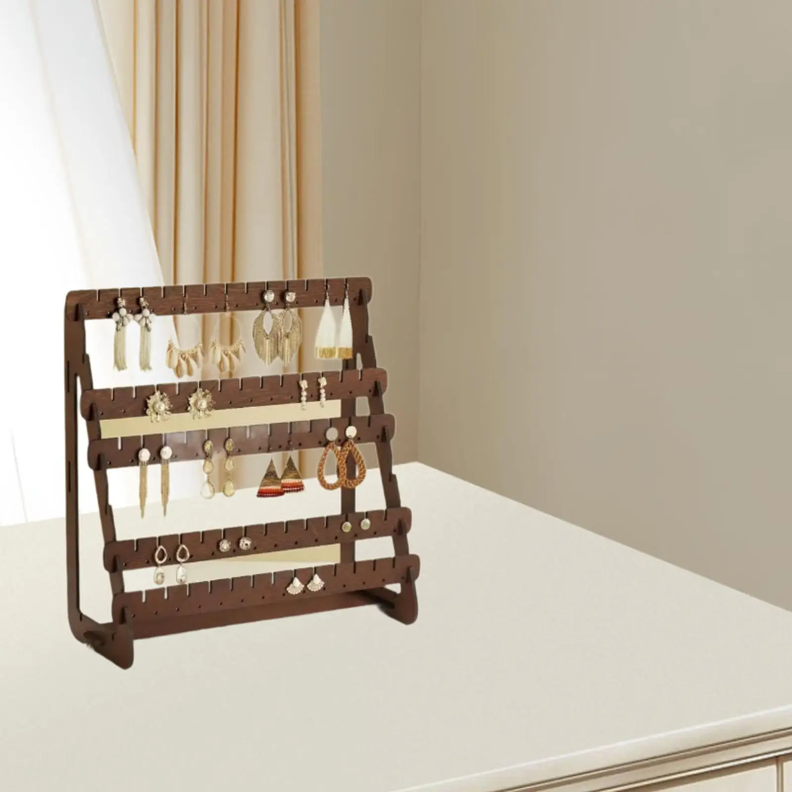 

Earring Display Holder, Earring Holder Decorative Necklace Wood Base Jewelry