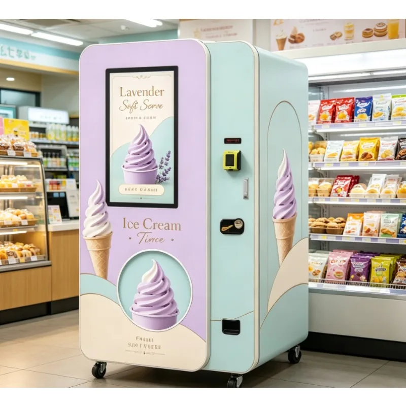 Smart Outdoor Ice Cream Vending Machine Self Service Unmanned Equipment Direct