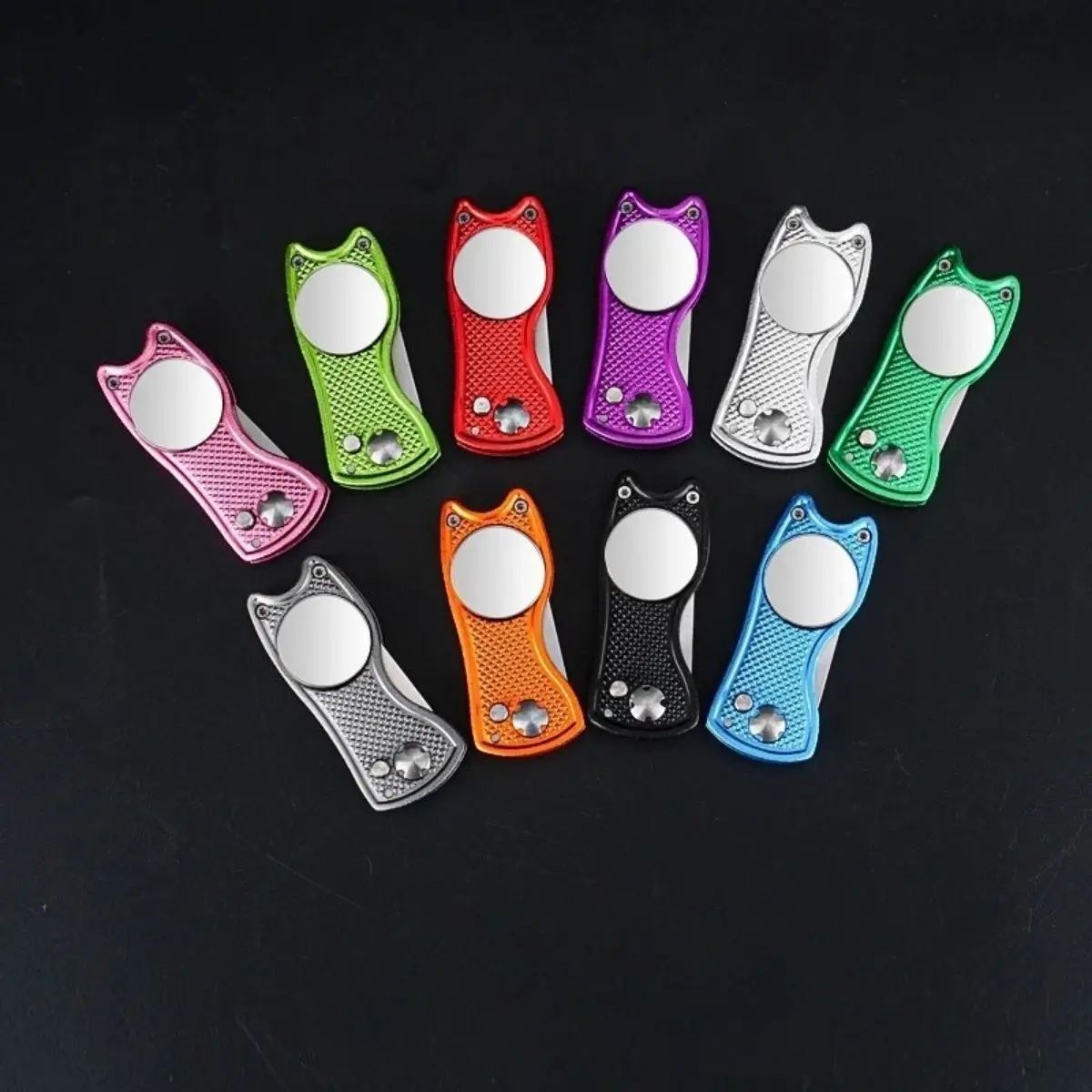 Golf Divot Repair Tool Metal Foldable Golf Divot Tool with M