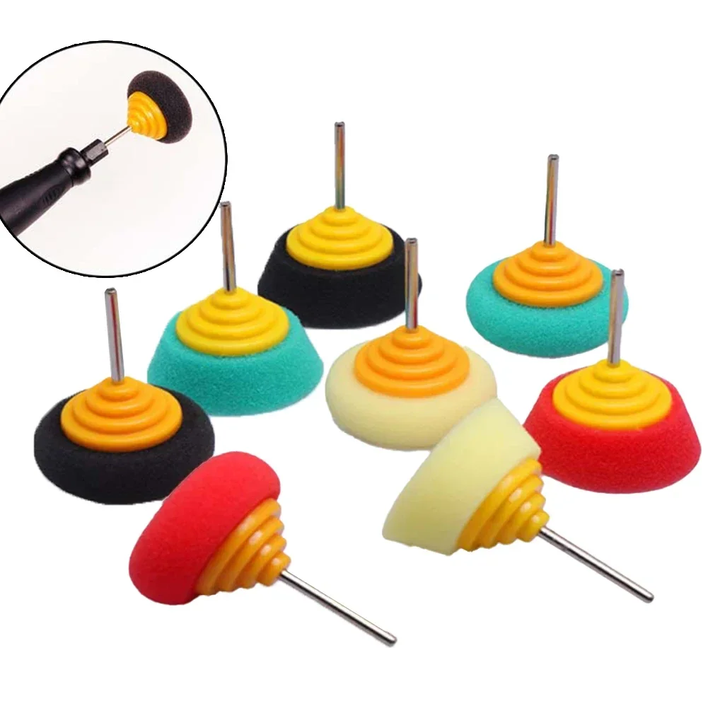Mini esponja de pulido con vástago de 3mm, rueda pulidora, cubo de coche, llanta de acero, almohadilla de pulido para pulidor de coche, accesorios de herramientas, 1 Uds.