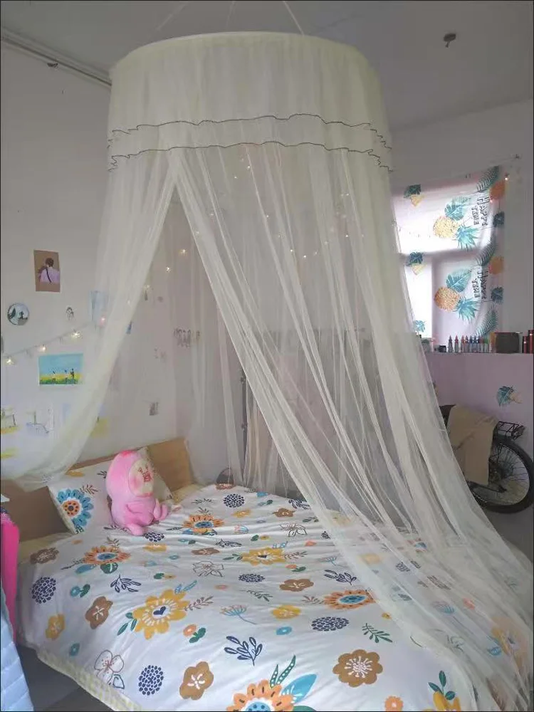 New Round Ceiling Mosquito Net Free-install Home Big Space Mosquito Net Sweet Princess Style Girl Bedroom Decor Mosquito Net