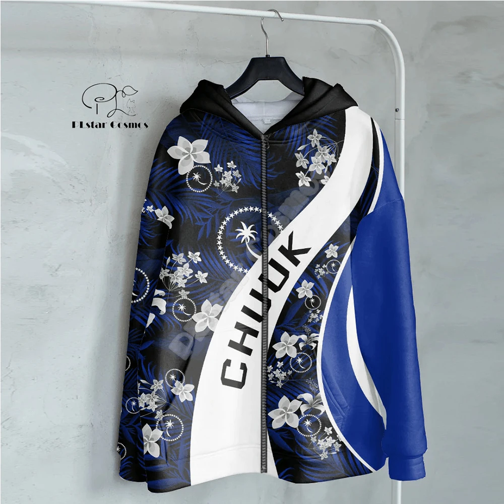 Chuuk Micronesian Island Country Flag Tattoo Culture Tribe Retro Vintage 3DPrint Pullover Harajuku Casual Funny Hoodies Jacket X