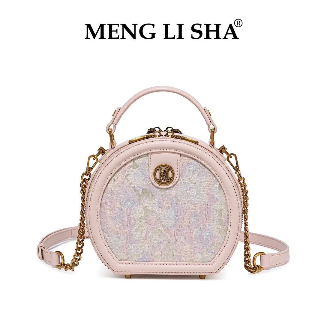 French retro new round bag - stylish and simple single-shoulder crossbody bag for daily use, large capacity handbag