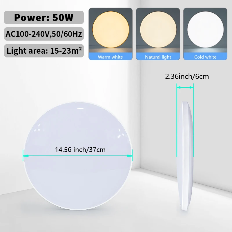 MARPOU Smart Ceiling Lamp LED Lamp for Bedroom Large Ceiling Lamps LED Lights with Remote Control Dimmable LED Lights for Room, image 12