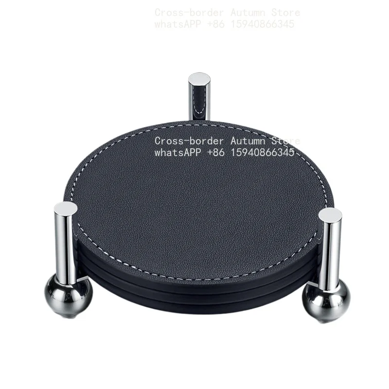 Star Track Leather Coaster Kung Fu Tea Cowhide Coaster Crystal Glass Water Coaster Heat Insulation Mat
