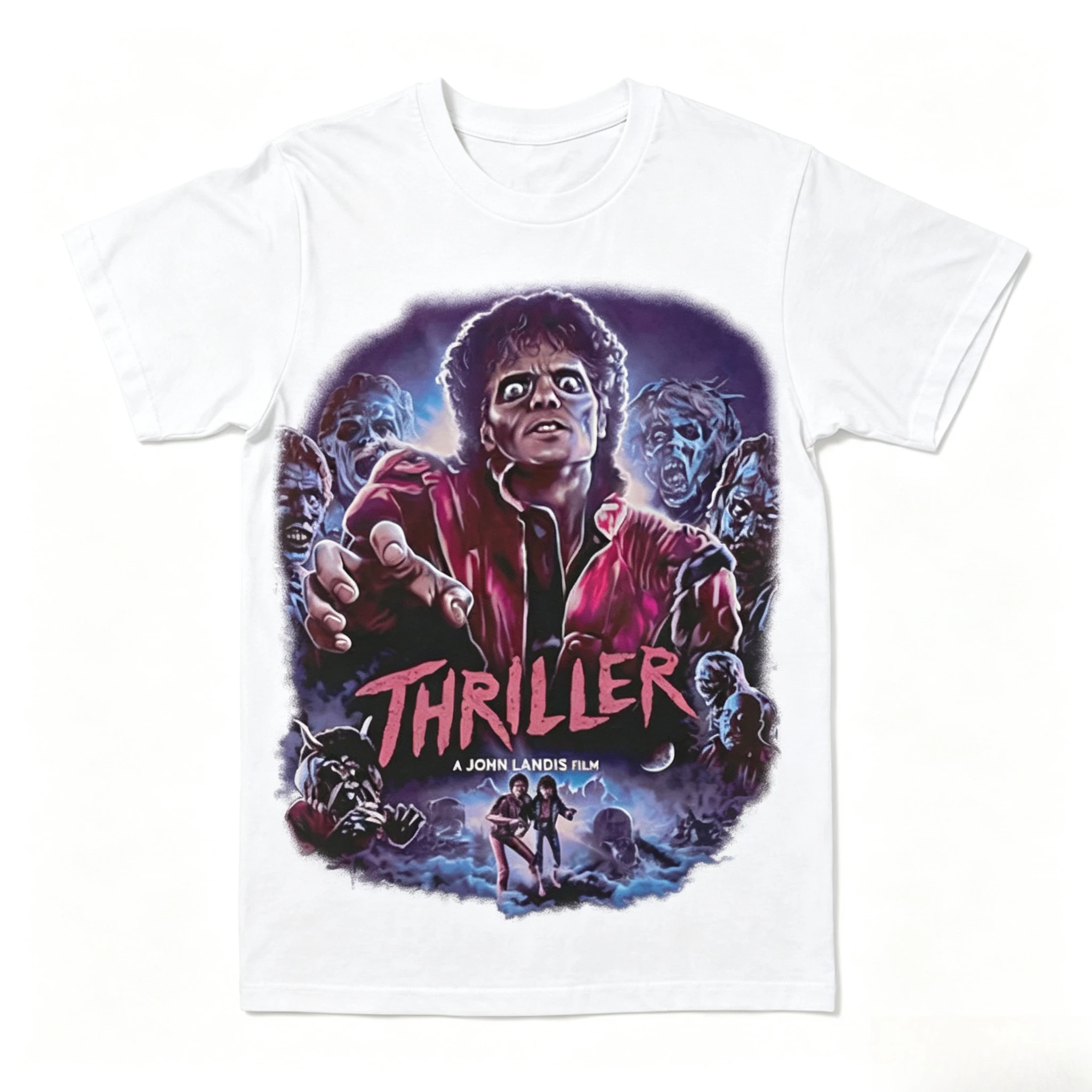 Michael Jackson Thriller T-Shirt Retro Streetwear Hip Hop Schwarz Herrenbekleidung Damenbekleidung T-Shirt 2026 Sommer Neues T-Shirt – Detail 9