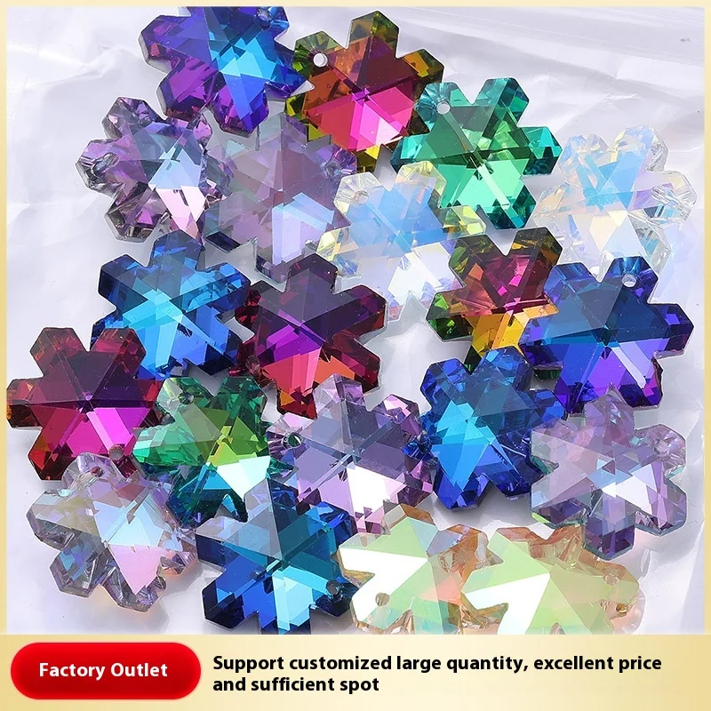 15pcs Crystal Austria Ice Flower Cut Pendants Loose Rhinestone Charms Glass Jewelry Gems Stones for DIY Necklace Jewelry Making