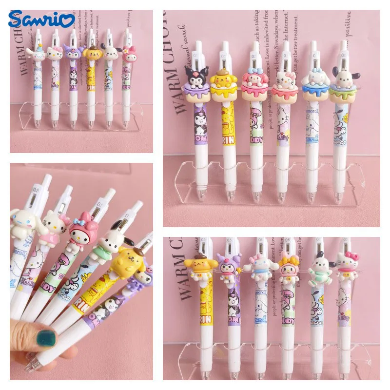 

Sanrio 30pcs Kawaii Hello Kitty Kuromi Gel Pen Student Writing Tools Signature Pen Stationery Office Writing Black Set 0.5mm