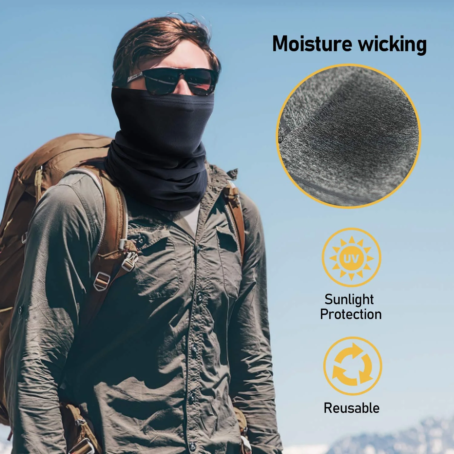 Hiking Cool Face Bandana Men Tube Scarf Half Mask Cover Neck Warmer Cycling Running Hunting Bicycle Sun Protection Women Summer