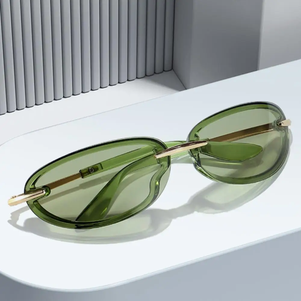 

Wrap Around Y2K Rectangle Sunglasses Candy Color UV400 Sports Driving Shades Rimless Blue Green Sun Glasses Party Favors
