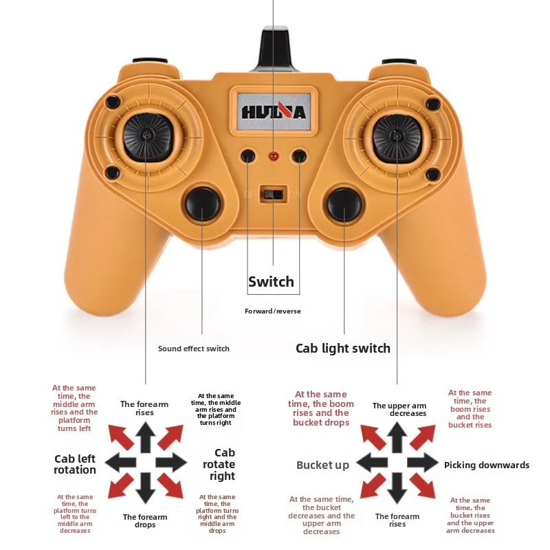 Huina 592 Legierung RC Bagger Fernbedienung Engineering Auto Modell Spielzeug für Kinder Jungen Große Lade Simulation Maschine