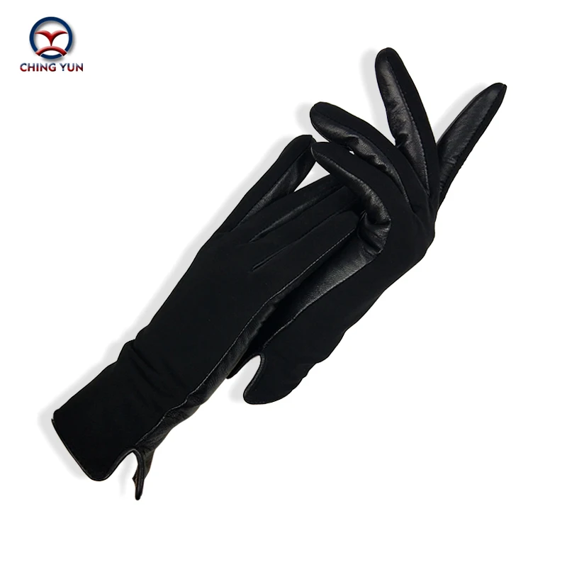 Winter women's fashionable thick sheepskin gloves made of genuine leather suede leather double-sided suede leather