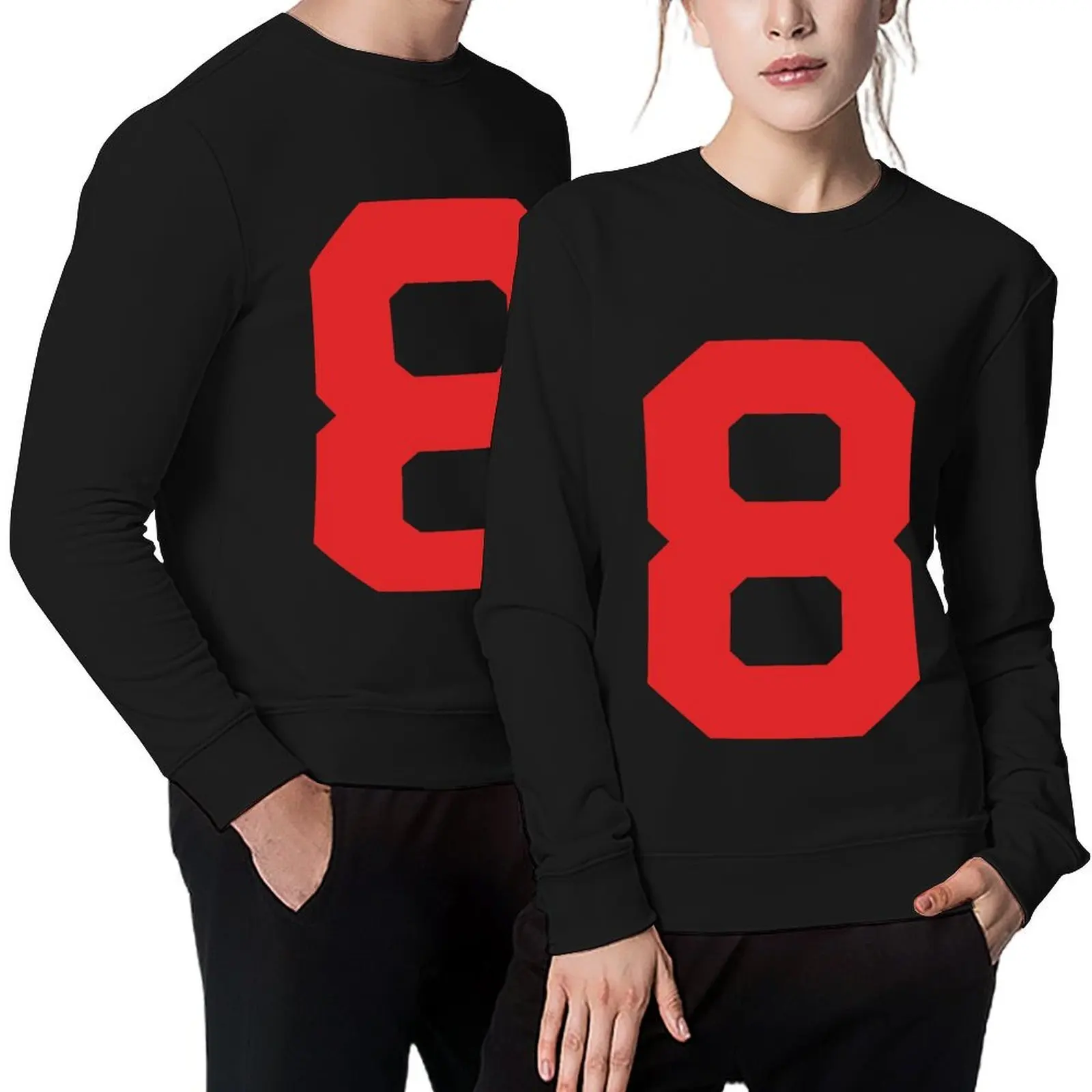 

Number 8, Red eight, Sports number 8 Pullover korean clothes tracksuit autumn clothes men's coat sweatshirt for men