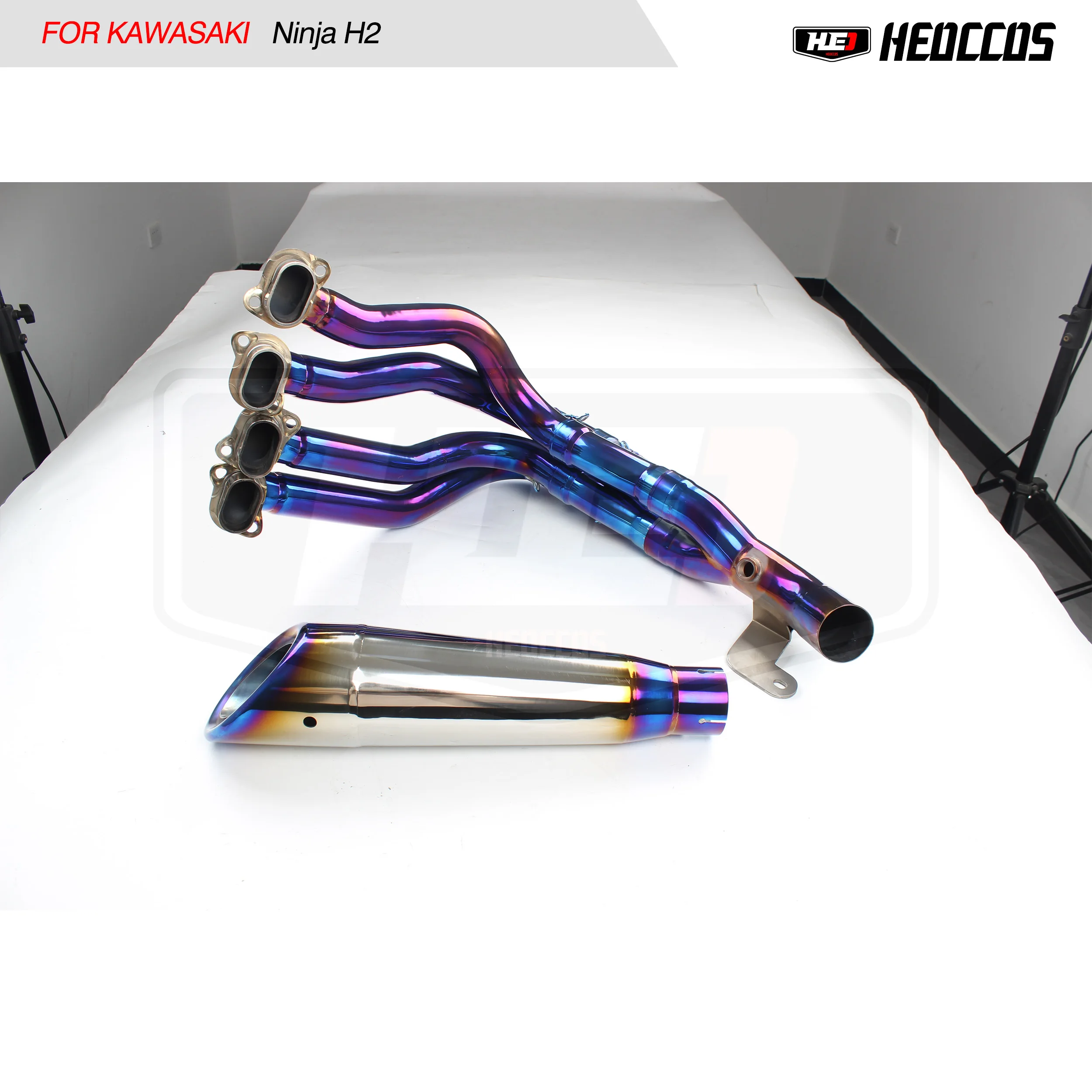 

HEO Titanium Alloy Full Exhaust for Kawasaki Ninja H2 ZH2 SE Z H2 SE Motorcycle Exhaust System Header Collector Front Pipe