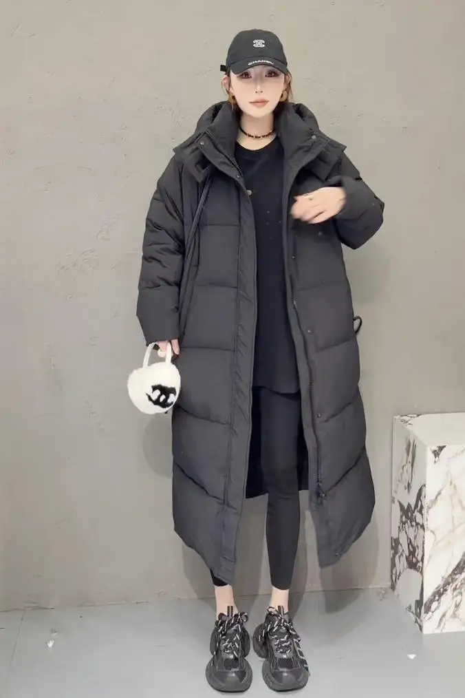 2024 New Winter Mid-length Korean-style High-end Advanced Niche Fashionable Warm Gentle Cotton-padded Jacket for Women