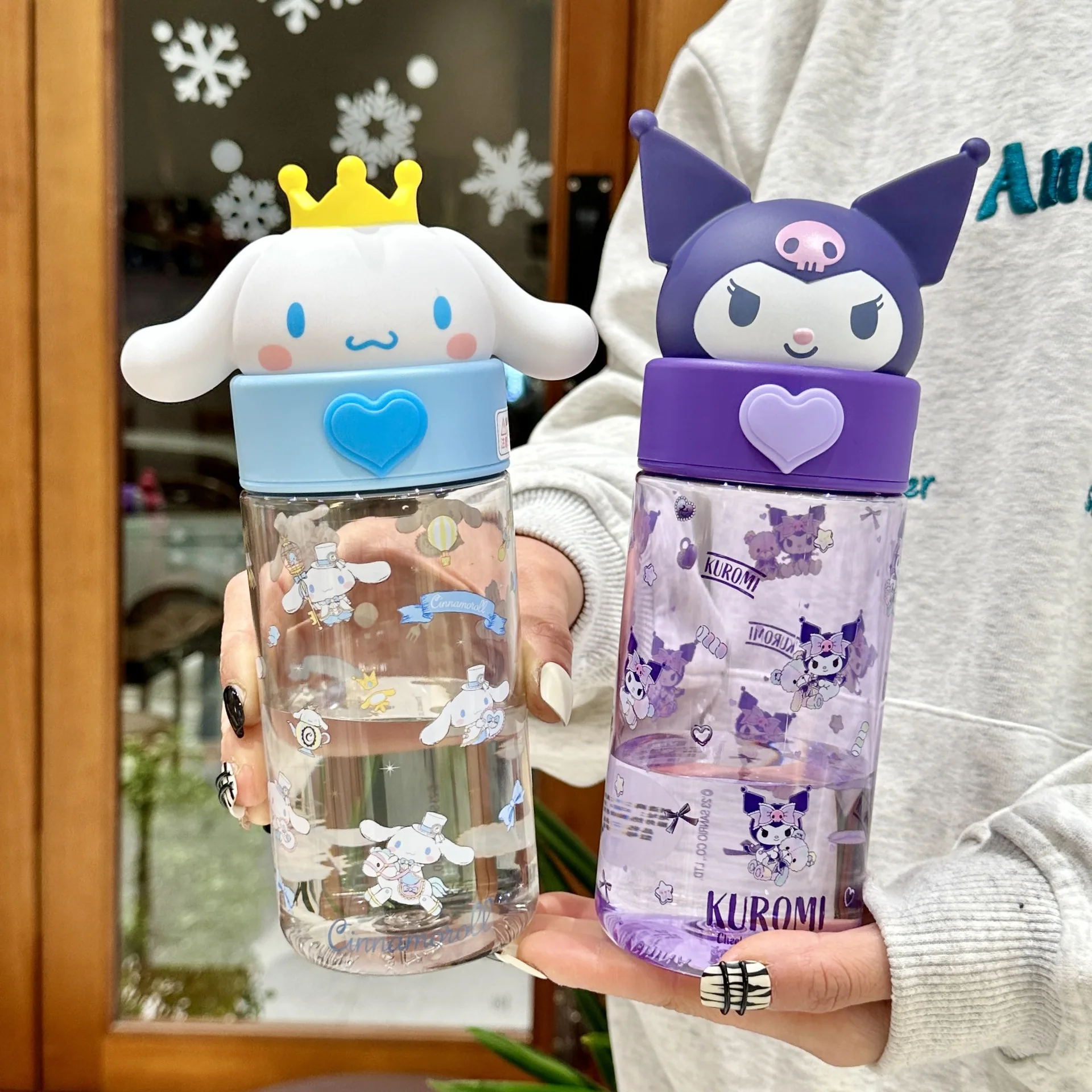 

Cute Sanrio Students Water Cup Anime Kawaii Cinnamonroll Kuromi Straight Drinking Glass for Kids Outdoor Tour Portable Water Cup