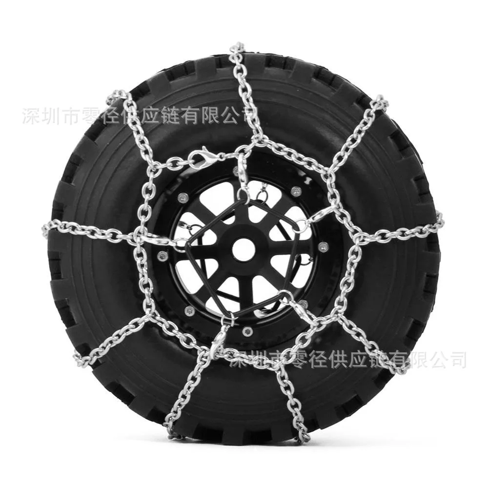 سلاسل إطارات معدنية للسيارات التحكم عن بعد بمقياس 1/10 طراز TRX4، 130 مم، سلاسل ثلج عالية المحاكاة لقطع غيار السيارات التحكم عن بعد للطرق الوعرة والثلوج