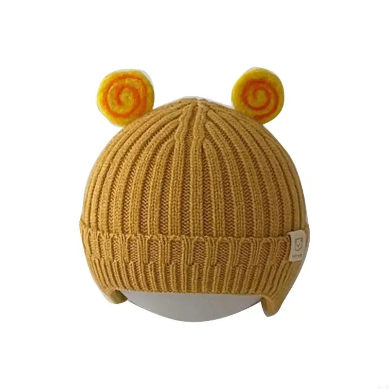 

4XFE Fashionable Solid Hat Beanie Caps Windproof Outdoor Essential for Girls & Boys