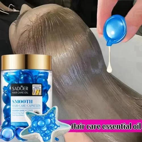매직 헤어 비타민 캡슐 케라틴 오일 빠른 복원 헤어 부드럽고 부드럽고 반짝이는 딥 모이스처 라이저 곱슬 건조 두피 헤어 케어 제품 