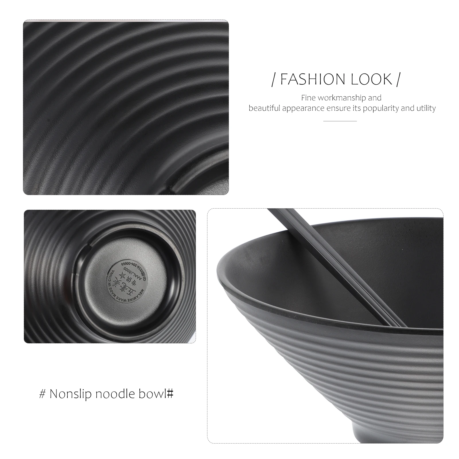 

Melamine Soup Bowl Set Healthy Safe Easy Clean Ramen Noodle Bowls Tableware Spoon Chopsticks Dinnerware Kitchen Barware