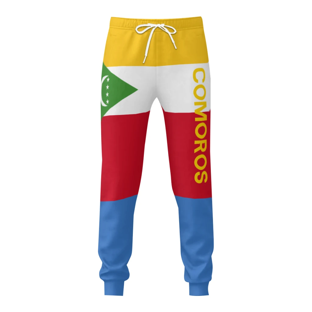 Mens Sweatpants Comoros Flag Pants with Pockets Joggers Soccer Football Multifunction Sports Sweat With Drawstring