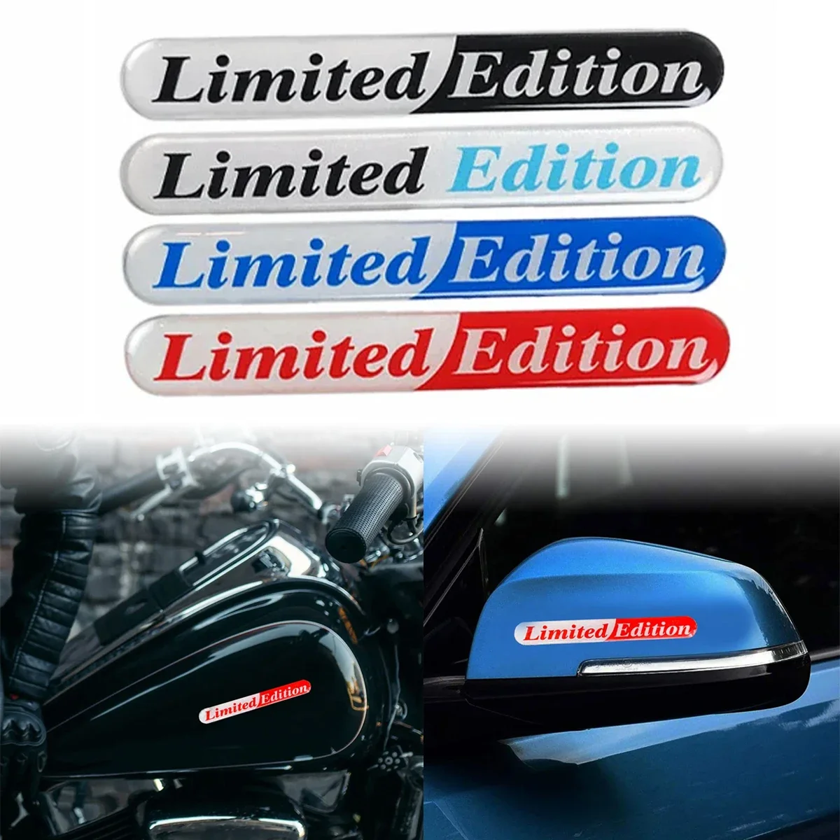 3D Harz Gel Reflektierende Motorrad Aufkleber Dekor Moto Bike Roller Körper Kraftstoff Tank Limited Edition Emblem Aufkleber Zubehör