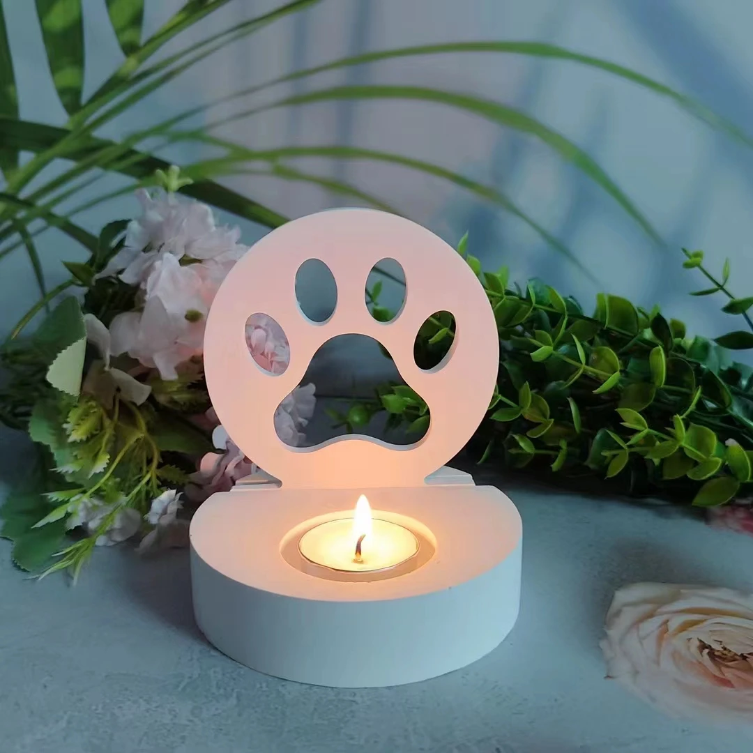 Dog Claw Ornament Candle Holder Silicone Mold Love Trojan DIY Cement Gypsum Clay Pouring Resin Mold Home Holiday Decoration