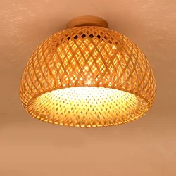 Ceiling Lights Natural Bamboo Dia 30/38cm E27 Minimalism Home Creative Lighting Room Aisle decor Cage lamp Fixtures