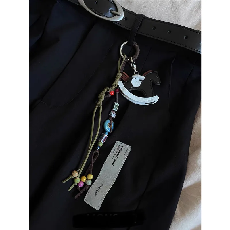 Y2k Fashion Horse Keychain Ornament Bag Pendant Waist Accessories For Men Women Fashionable Gift