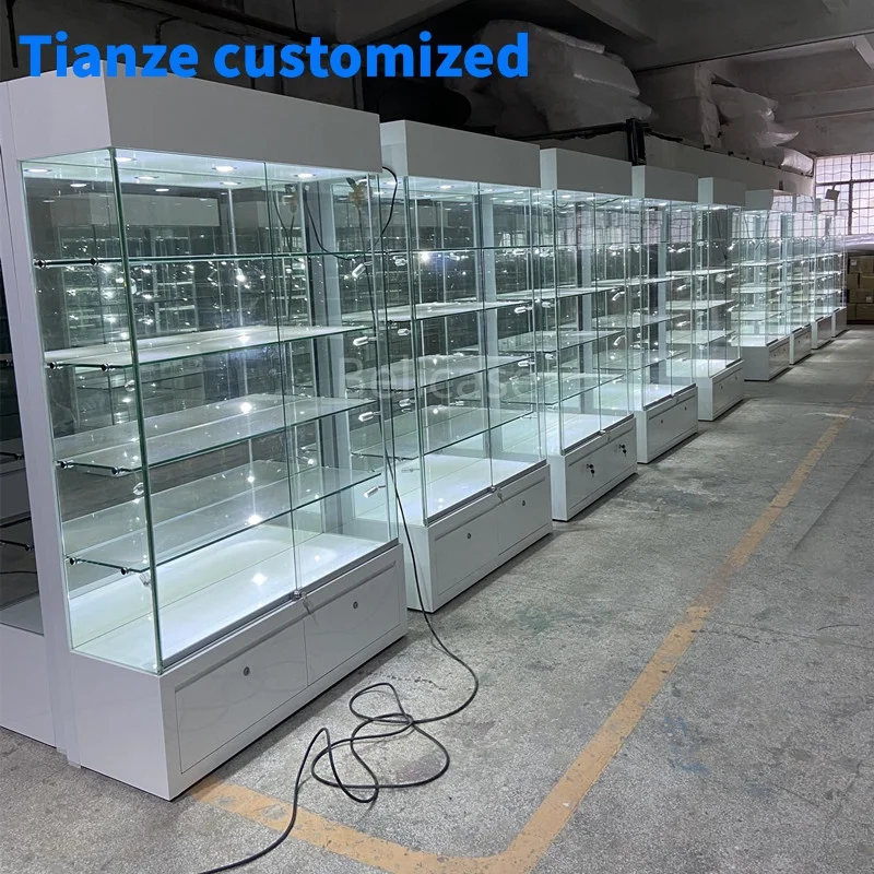 

（customized）Modern Custom Smoke Shop Cabinet High End Store Display Counter Jewelry Glass Showcase