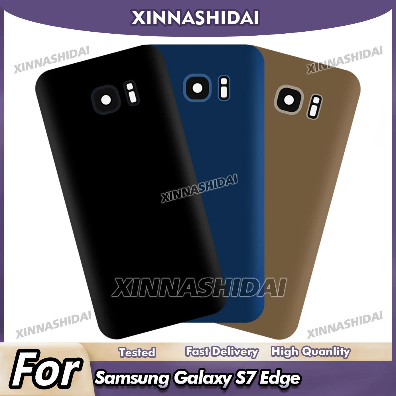Tampa Traseira da Bateria para Samsung Galaxy S7 Edge com Lente da Câmera – Peça de Reposição