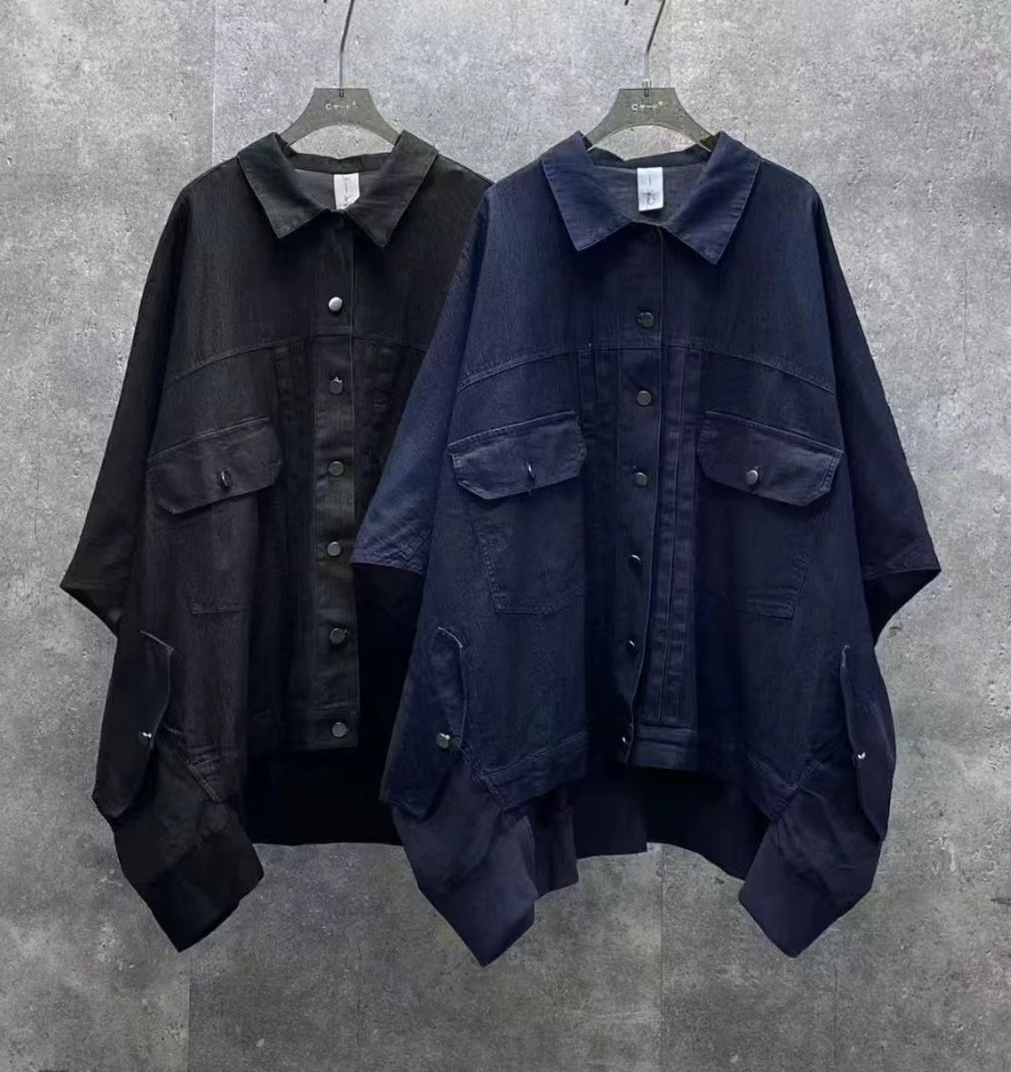 

SuperAen Korean Style Solid Color Plaid Denim Shirt Summer New Women Casual Oversize Fashion Shirts